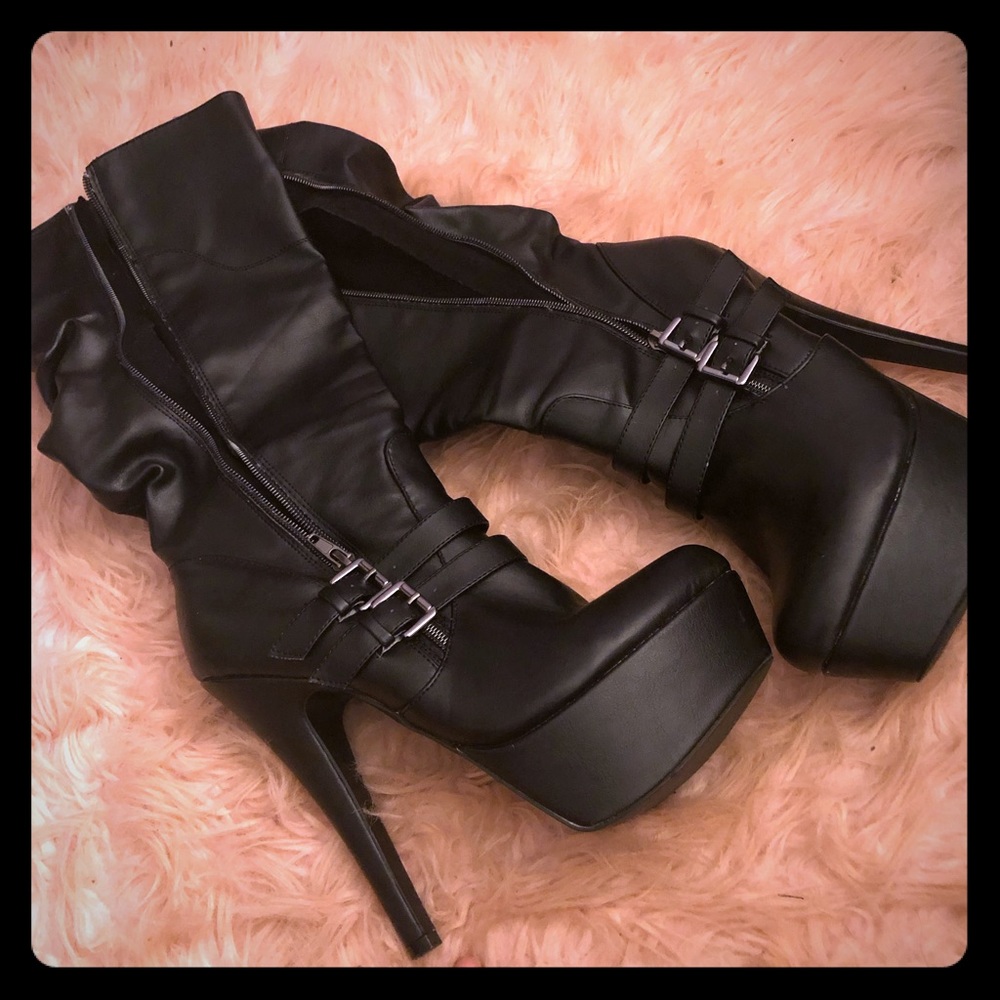 Ruched Calf Boots